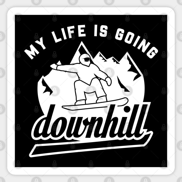 Downhill Snowboarding Sticker by LuckyFoxDesigns